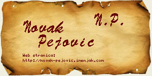 Novak Pejović vizit kartica